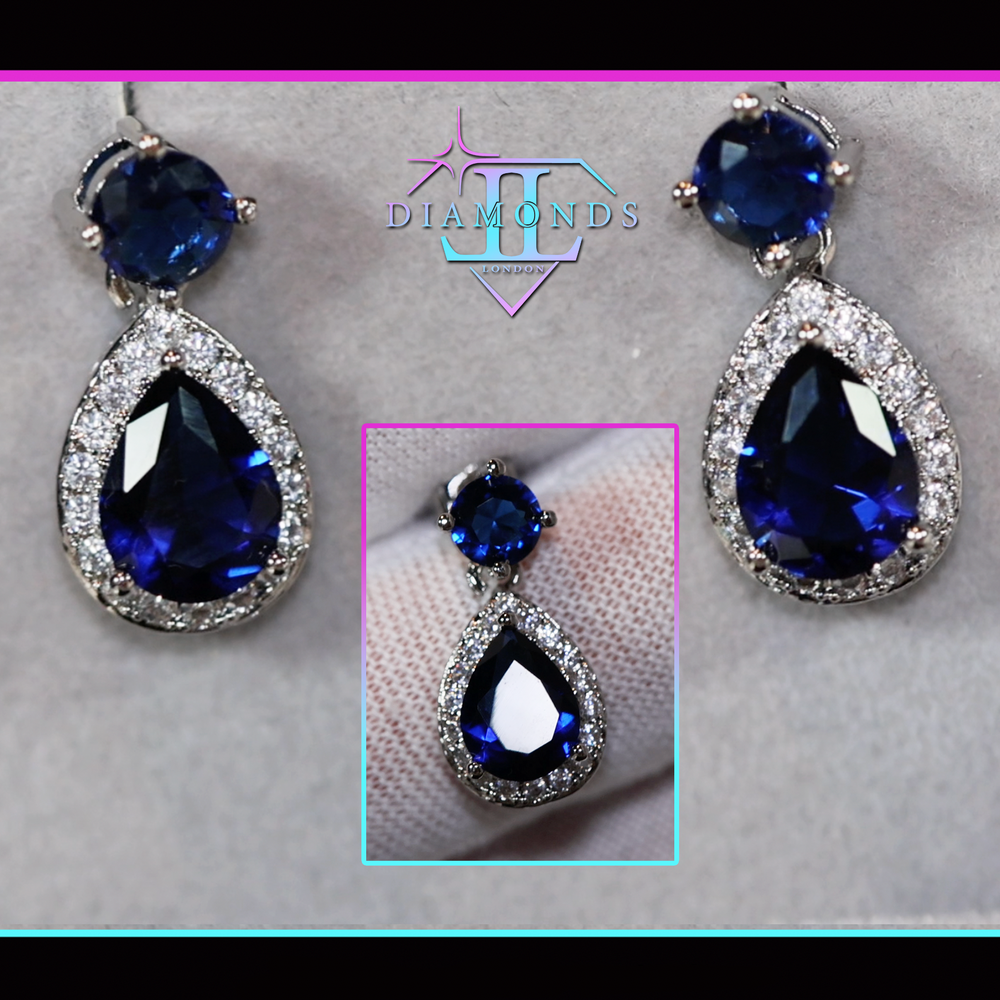 Sapphire blue diamond earrings