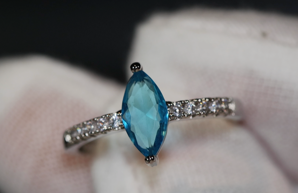 Blue Diamond Ring