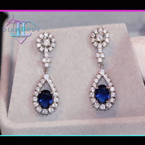 Blue Diamond Earrings