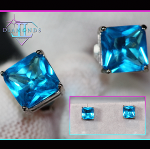 Blue Diamond Ear Studs