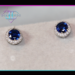 sapphire blue ear studs