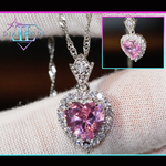 pink diamond heart pendant