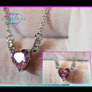 Pink Diamond Heart Necklace