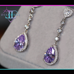 Purple Diamond Earrings