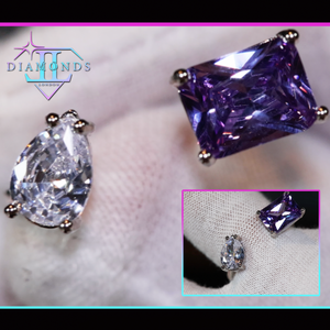 Purple diamond engagement ring