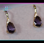 womens purple diamond earrings