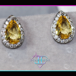 yellow diamond ear studs