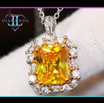 Emerald Diamond Necklace | Womens Emerald Necklace | Emerald Necklace | Yellow Diamond Pendant | Yellow Diamond Necklace | Emerald Pendant