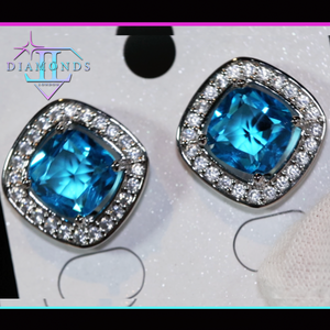  Blue Diamond Ear Studs