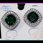 Big Green Diamond Ear Studs