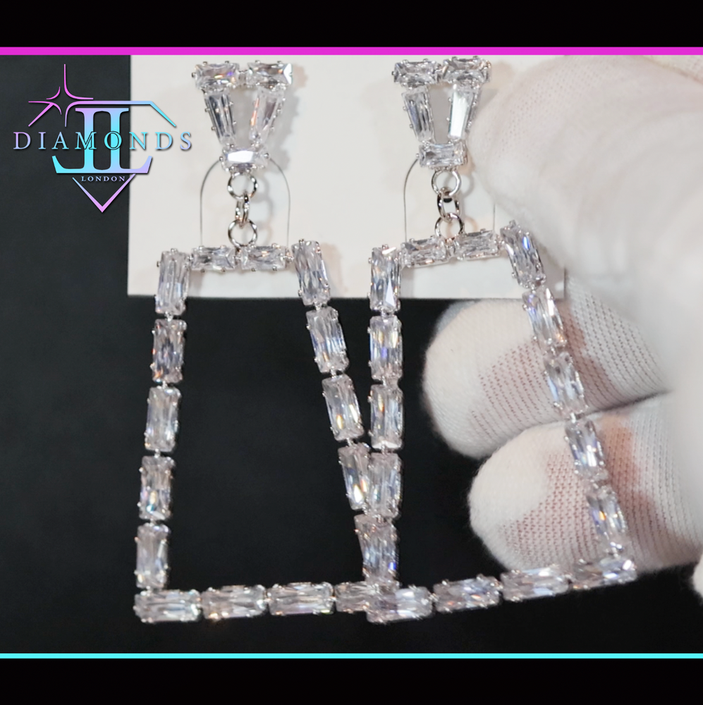 Big diamond hoop earrings