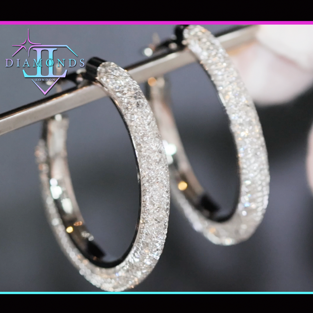 Big diamond hoop earrings