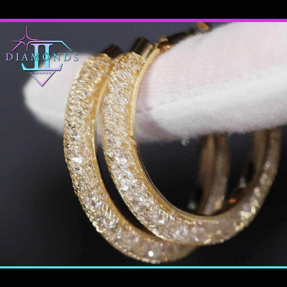 Big gold diamond hoop earrings