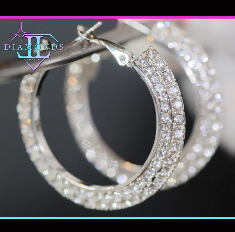 Big diamond hoop earrings