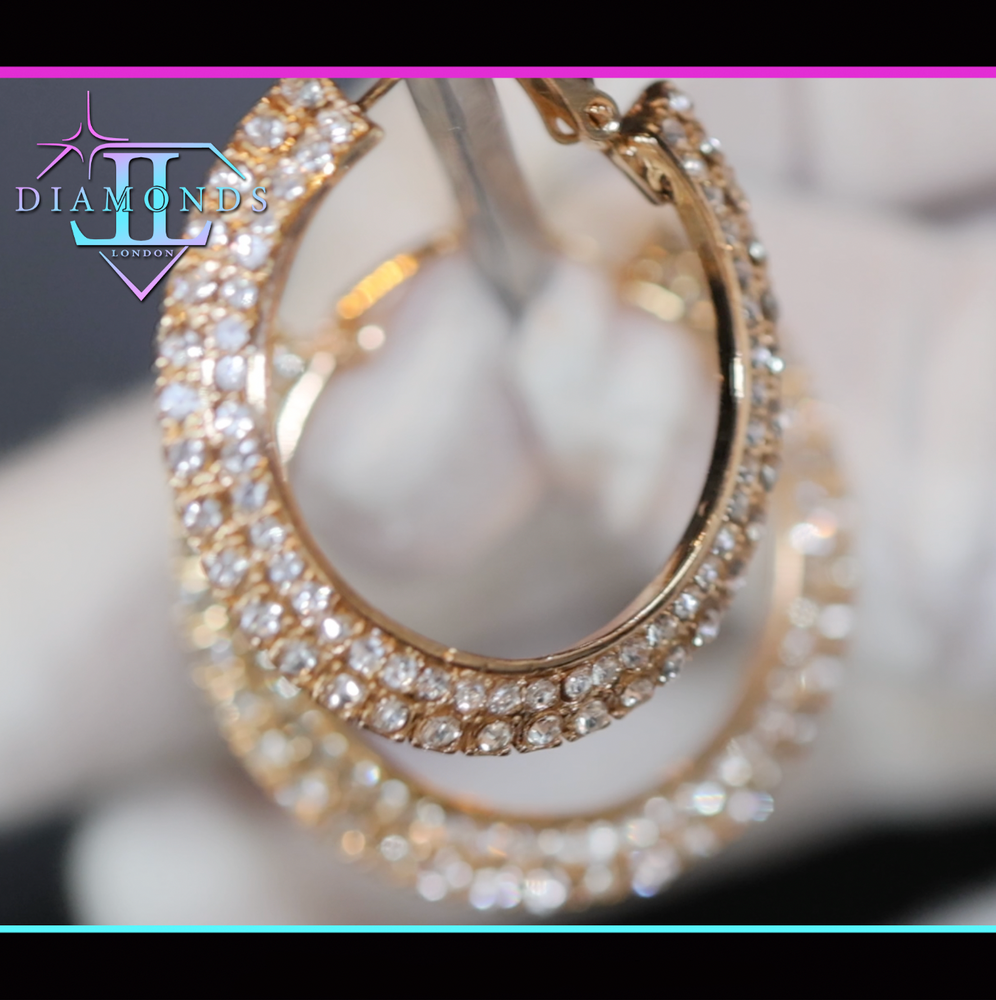 Gold Diamond Hoop Earrings