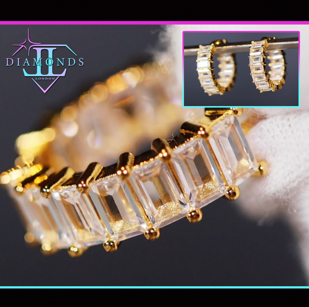 Gold Diamond Hoop Earrings