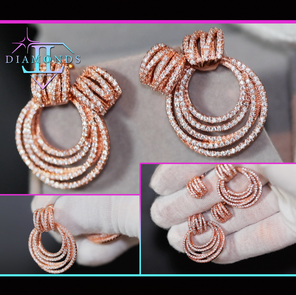 Rose Gold Diamond Hoop Earrings