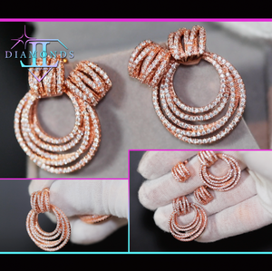 Rose Gold Diamond Hoop Earrings