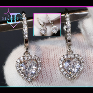 Diamond Heart Earrings