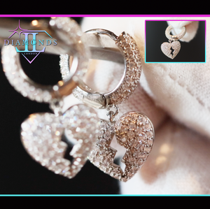 Small diamond heart earrings