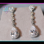 Pear cut diamond earrings