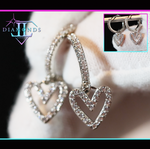 Small diamond heart earrings