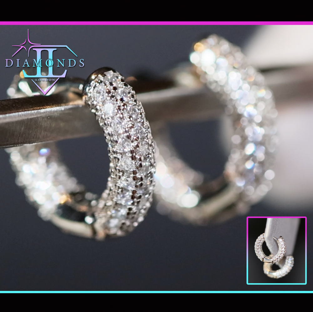 Small diamond hoop earrings