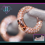 mens rose gold diamond hoop earrings