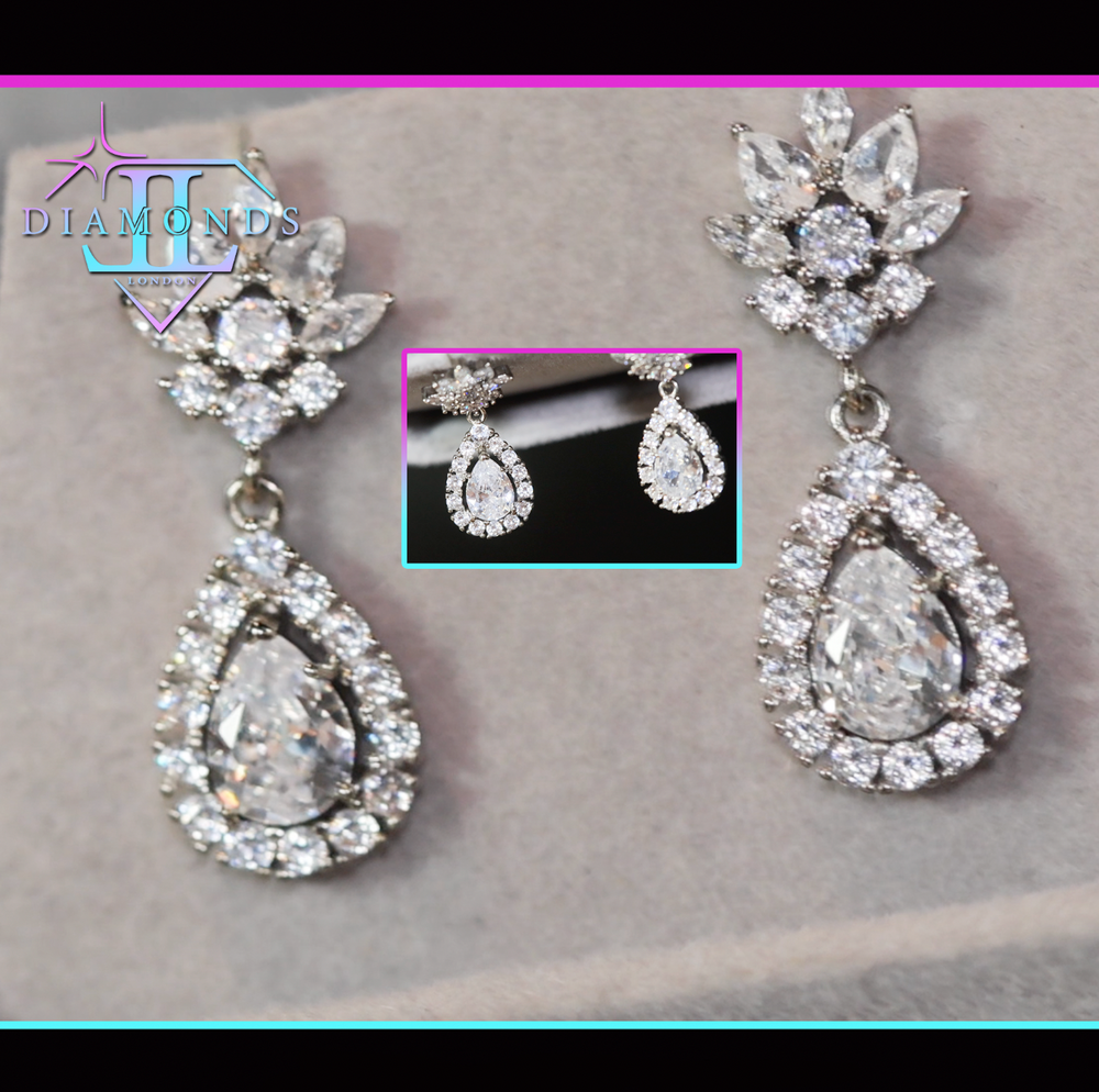 Pear cut diamond earrings