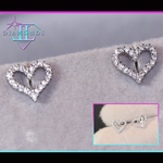 Heart Ear Studs | Diamond Heart Ear Studs