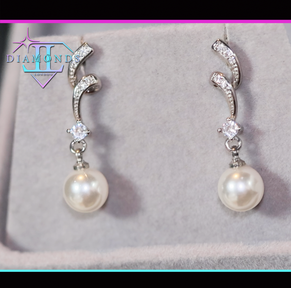 Silver Pearl Earrings