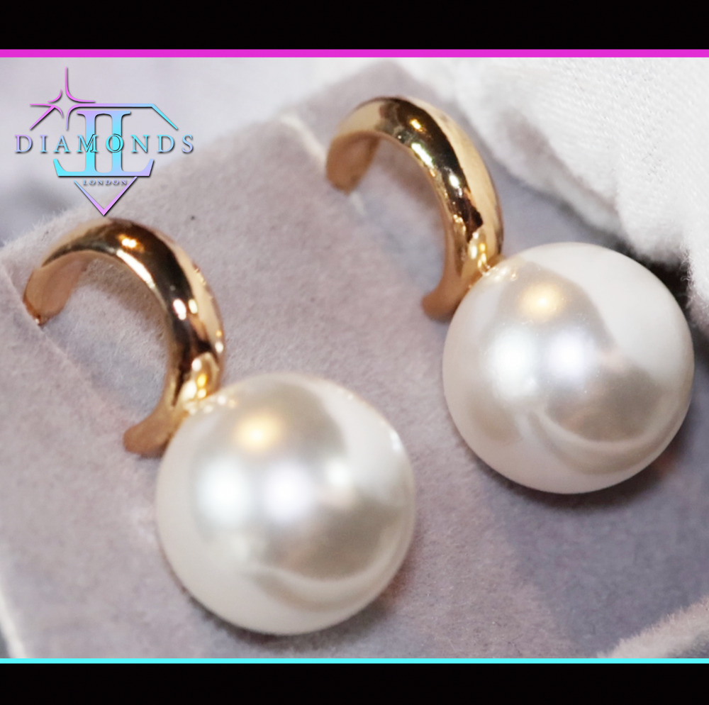 Gold Pearl Earrings