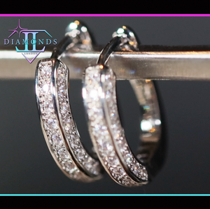 Small diamond hoop earrings