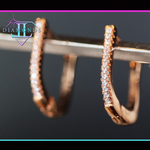 rose gold diamond hoop earrings