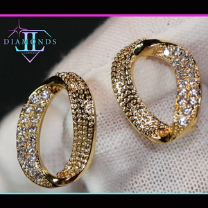 Gold Diamond Hoop Earrings