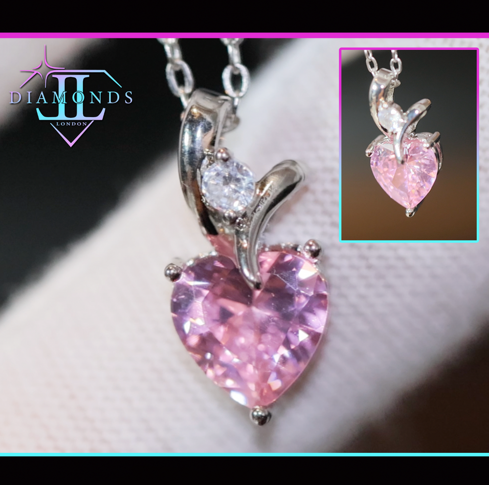 Pink Diamond Heart Necklace