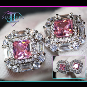 Pink Diamond Ear Studs