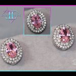 Pink Diamond Ear Studs