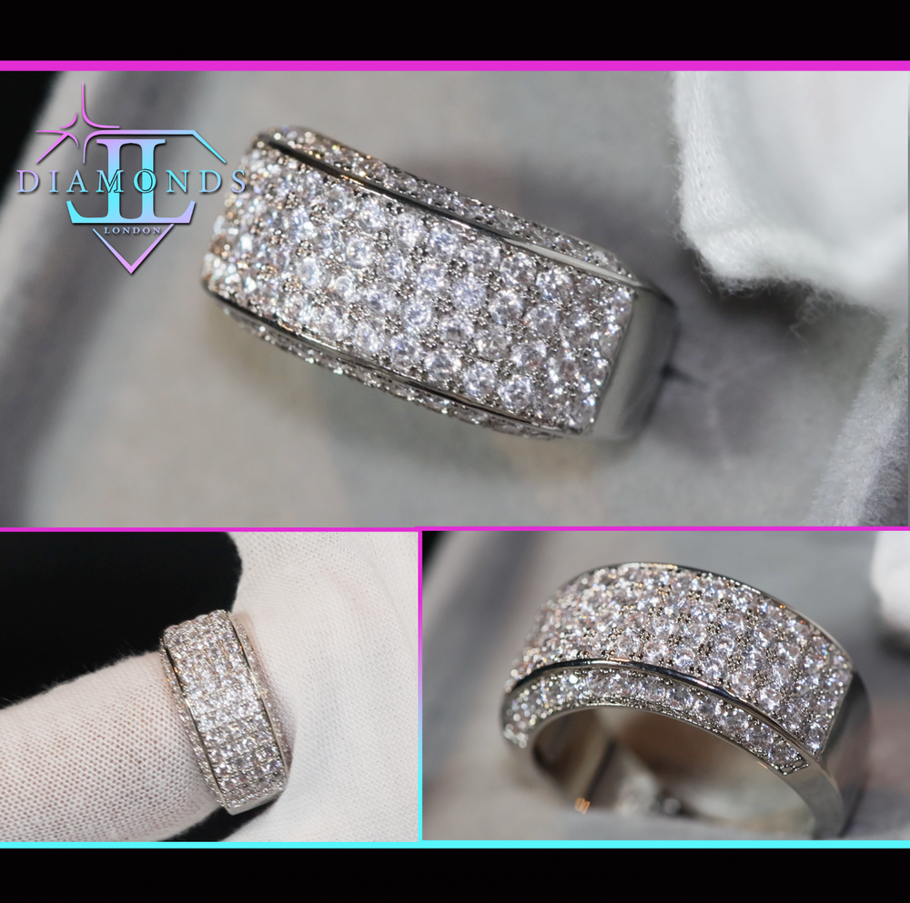 Promise Ring | Mens Wedding Ring | Iced Out Ring | Mens Pavé Ring | Diamond Wedding Band