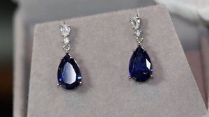 SAPPHIRE BLUE EARRINGS | BLUE DIAMOND EARRINGS