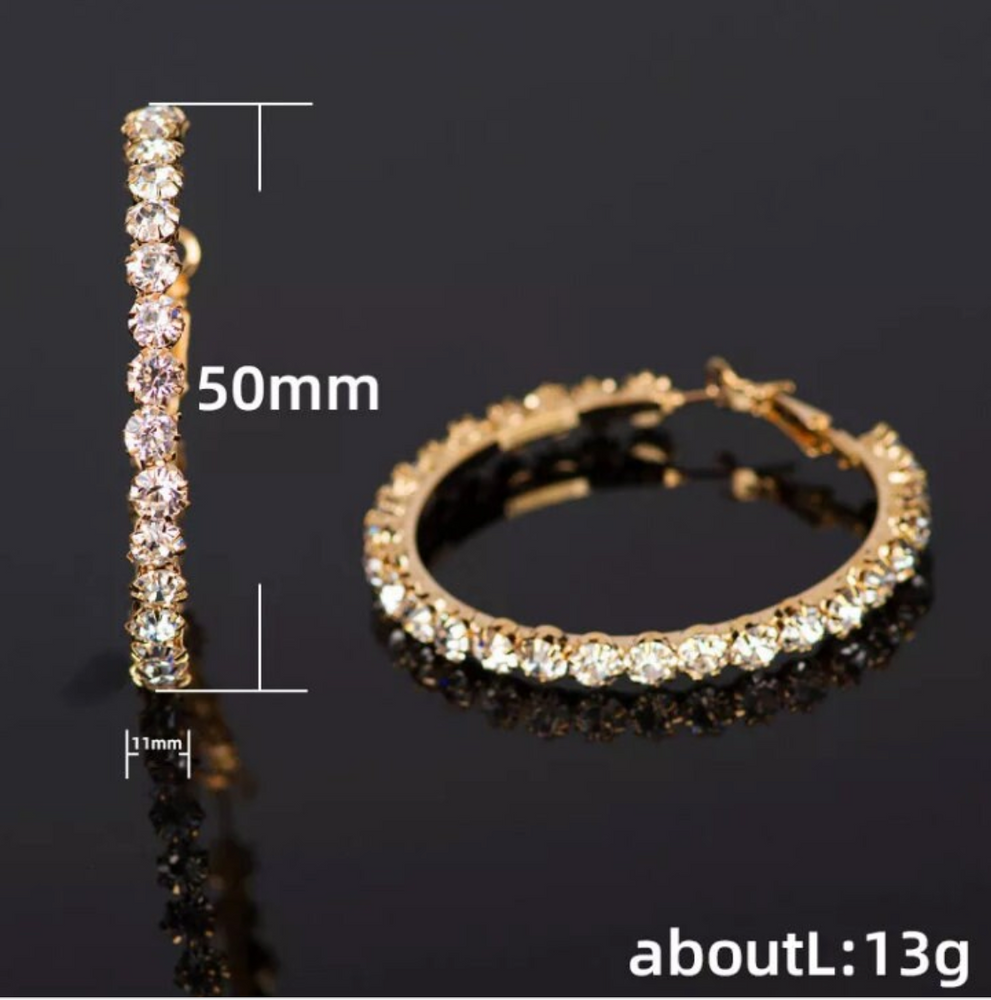 Big Diamond Hoop Earrings | Womens Big Diamond Hoop Earrings