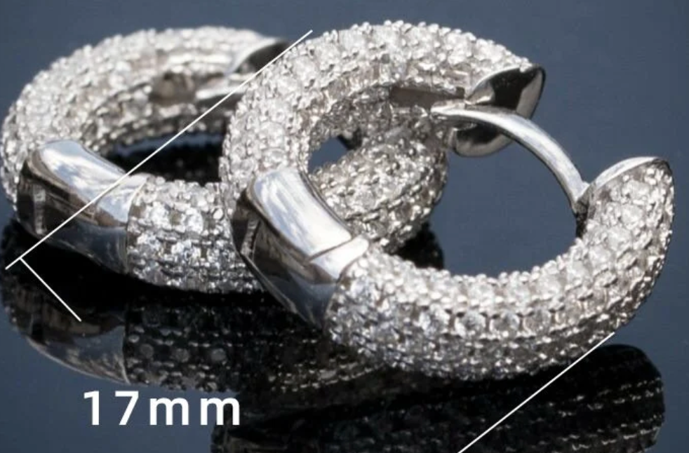 Iced Out Earrings | Mens diamond hoop earrings | Mens Diamond Earrings | Diamond Hoop Earrings