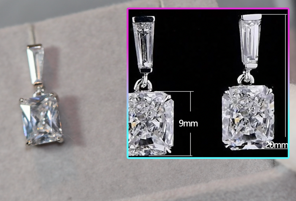 Diamond Earrings | Womens Radiant Diamond Earrings | Womens Diamond Earrings | Classy Earrings