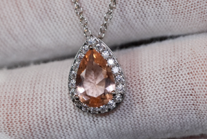 Champagne Diamond Pendant | Teardrop Pendant