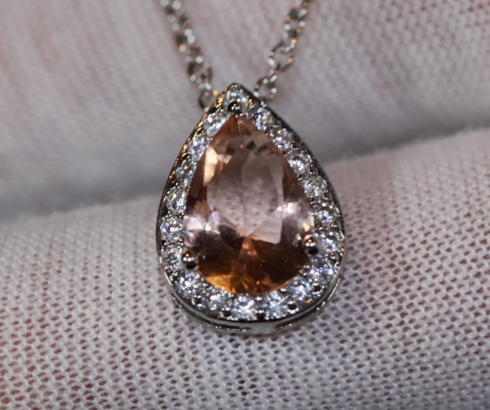 Champagne Diamond Pendant | Teardrop Pendant