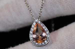 Champagne Diamond Pendant | Teardrop Pendant