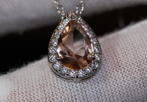 Champagne Diamond Pendant | Teardrop Pendant