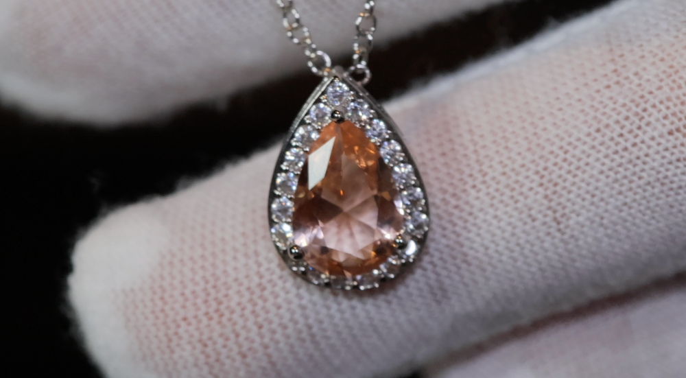 Champagne Diamond Pendant | Teardrop Pendant