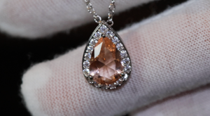 Champagne Diamond Pendant | Teardrop Pendant