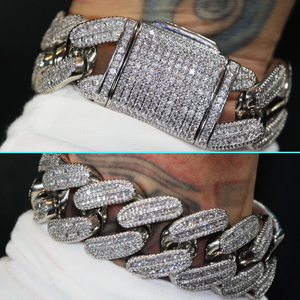 baguette diamond cuban link chain